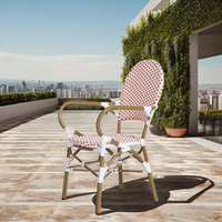 Mobilier de jardin extérieur en aluminium patio style français chaise en rotin pe chaise bistro paris