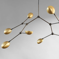 Lustre suspendu multi-têtes de style artistique vintage pour salon, salle à manger, maison, hôtel, bureau