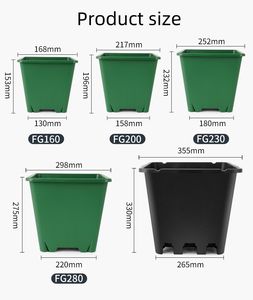 Plusieurs tailles épaissi carré intérieur/extérieur pot de plantation de jardin avec plateau pour les plantes en <span class=keywords><strong>plastique</strong></span> grand pot de fleur - Product Image 2