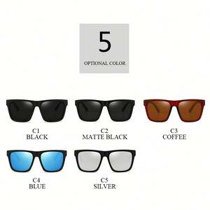 Lunettes de soleil polarisées carrées pour homme, style rétro, tendance, avec logo personnalisé, protection UV400, idéales pour la conduite - Product Image 6