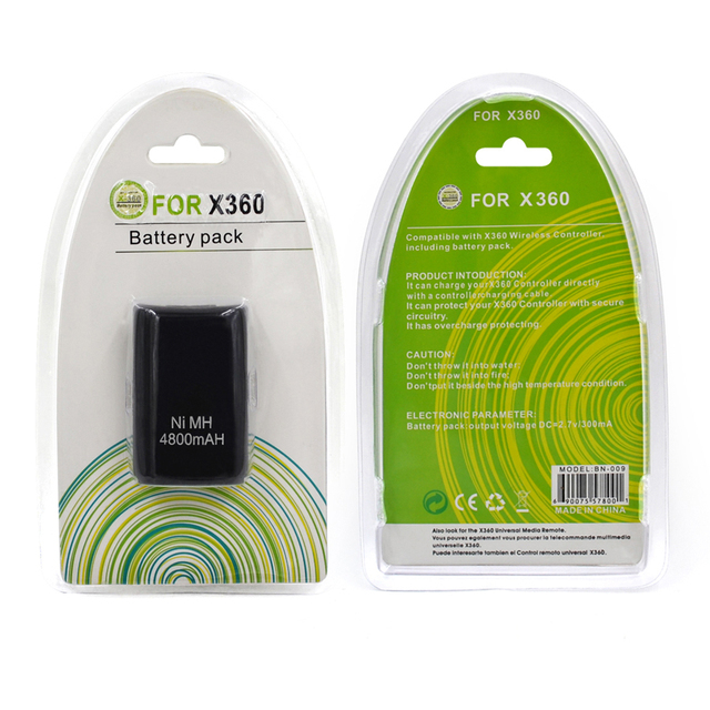 3.7V 4800mAh Battery Pack for Xbox 360 Wireless Controller Accessories Replace Ni-MH Battery Pack