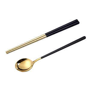 304 SS Portable Tableware 2Pcs <b>Set</b>, Public Serving Spoon & Chopsticks, Travel <b>Lunch</b> Kit, Promotional Gift - Product Image 5