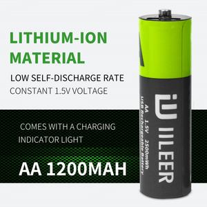 Batería de Litio IILEER AA 1.5V 1200mAh de Alto Rendimiento y Carga Rápida, Recargable para Juguetes, Disponible en Almacén de EE. UU. - Product Image 3