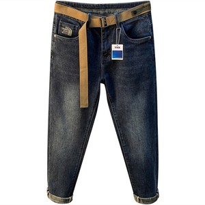 धुली डेनिम पुरुषों की 2025 शरद ऋतु उच्च अंत विंटेज मध्यम वॉश मध्य कमर के बूट ढीले स्लिम-फिट खिंचाव आकस्मिक पैंट - Product Image 5