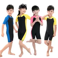 Детский слитный купальник для мальчиков и девочек Купальник с коротким рукавом шорты для мальчиков купальник