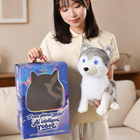 Peluche AI Husky, robot intelligent, animal en peluche, chien avec yeux lumineux, animal électronique interactif, cadeau pour enfants, vente en gros