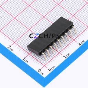 PM254-1-09-W-8.5 Pin Socket Bent Lead Through Hole,P=2.54mm Connector 1x9P 2.54mm Square Hole Right Angle Insert - Product Image 2