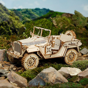 CPC certifié Robotime <span class=keywords><strong>Rokr</strong></span> assembler des jouets éducatifs MC701 modèle de voiture de terrain de l'armée 3D Puzzles en <span class=keywords><strong>bois</strong></span> pour la livraison directe - Product Image 3