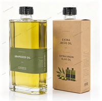 Botella de Vidrio Cuadrada Transparente Verde de 350ml 500ml para Aceite de Oliva con Etiqueta Personalizada, Envase de Vidrio para Aceite Comestible