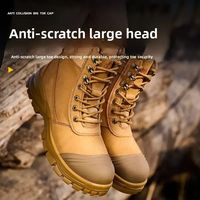 Bottes de sécurité pour hommes en cuir de vachette à tige haute, embout en acier, fermeture éclair latérale, anti-écrasement, résistantes à l'usure, bottes de travail industrielles