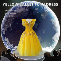 Robe de tutu de ballet jaune romantique très vendue, tenue de scène professionnelle pour la danse, en spandex/polyester pour filles, neuve d'usine