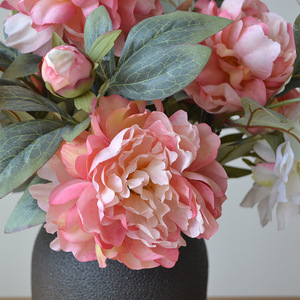 IJ022 Realistic Handmade Silk <b>Artificial</b> <b>Peony</b> Single Stem Wedding Decoration High Quality Large Head Faux <b>Peonies</b> - Product Image 3