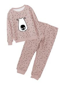 Conjuntos de Pijamas Familiares Personalizados ODM, Ropa de Dormir de Terciopelo para Niñas, Pijamas Tugege para Niños, Ropa de Dormir de Invierno para Niños - Product Image 4