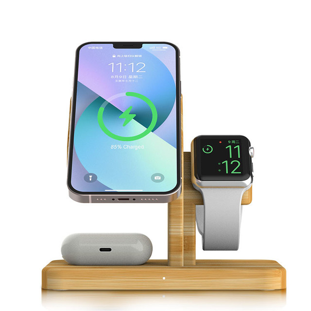 Eco-Friend Real Bamboo 3in Mobile Phone Wireless Charger