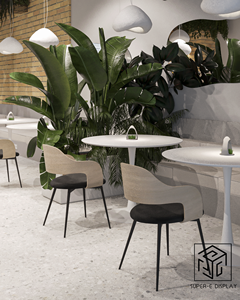 Muebles <span class=keywords><strong>de</strong></span> Barra <span class=keywords><strong>para</strong></span> Cafetería Boutique con Iluminación LED, Diseño <span class=keywords><strong>de</strong></span> Vitrina <span class=keywords><strong>para</strong></span> Cafetería, Exhibidor <span class=keywords><strong>de</strong></span> Pasteles y Café, Acero Inoxidable Templado - Product Image 6