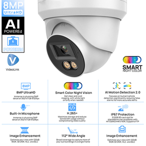 Chúng tôi cổ 8MP ai phát hiện con người ngoài trời tầm nhìn ban đêm được xây dựng trong mic PoE CCTV <span class=keywords><strong>Camera</strong></span> Plug and Play làm việc với HIK NVR - Product Image 2