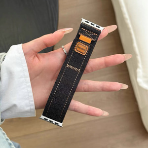 สายนาฬิกาผ้าเดนิมสำหรับ <span class=keywords><strong>Apple</strong></span> <span class=keywords><strong>Watch</strong></span> 42/44/45/49 มม. สายรัดข้อมือแบบสปอร์ตสำหรับผู้หญิงผู้ชาย สายรัดข้อมือสำหรับ IWatch S11 S10 - Product Image 2
