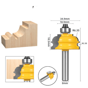 Double Arc Router <b>Bit</b> 18.5mm R6.35 R2.38 Carbide Tipped Straight Shank For Woodworking Trim - Product Image 4