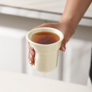 Nouveautés 2026 : Tasses à café, cappuccino, dessert et cupcakes en céramique colorée froissée - Product Image 4