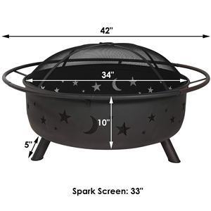 42 pulgadas fogones gran hoguera madera Patio y jardín pozos <span class=keywords><strong>de</strong></span> fuego para fuera redondo con chispa pantalla - Product Image 6