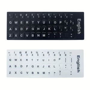 Anh dán bàn phím nhiều lớp PC & máy tính xách tay với chữ trắng nền đen tùy chỉnh thực hiện dán ngôn ngữ tùy chỉnh - Product Image 1