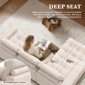 Ensemble de canapés sectionnels modernes en similicuir rembourrés, en forme de L, imperméables, pour salon, appartement, hôtel - Product Image 4