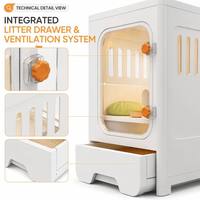 Cage pour animaux de compagnie de luxe personnalisée en bois avec rampe et vue panoramique pour chatons d'intérieur, pour grimper et jouer, maison-villa pour animaux