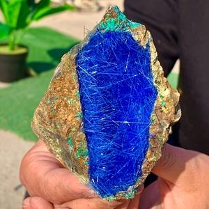 CrystalHola 50-200g Azurita Cruda, Piedra Curativa, Espécimen de Cristal, Cuarzo Azul, Minerales con Reflejos Azules Brillantes, Clúster de Espécimen Hecho a Mano - Product Image 3