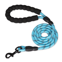Laisse pour chien durable et respirante, taille moyenne à grande, avec poignée en néoprène, 1,5 m, personnalisable, en nylon réfléchissant, à bas prix