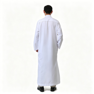 Abaya larga de terciopelo lavado estilo étnico con cuello redondo, ropa para hombre antiestática y transpirable - Product Image 1