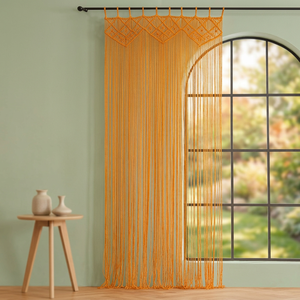 Cortina de Macramé Bohemio Hecha a Mano con Diseño de Ondas, Personalizable, con Sombreado Completo, para Instalación en Techo o como Fondo de Puerta, Teñida con Hilo, para Uso Diario - Product Image 3