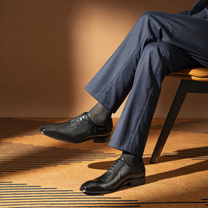 Zapatos de Cuero para Hombre Estilo Europeo 2026, Color Pulido a Mano, Formales de Negocios, Tipo Oxford, Envío Directo Disponible - Product Image 3