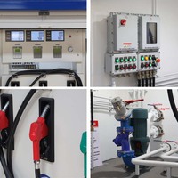 Station de ravitaillement en carburant montée sur châssis avec réservoir à double paroi pour usage industriel