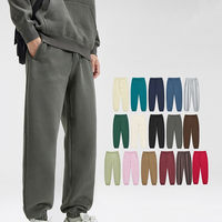 Pantalon de survêtement homme en molleton brossé épais 350 g/m², coupe ample, épaules tombantes, jambe fuselée, confortable pour l'hiver, cordon de serrage personnalisable