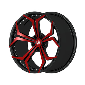 Jantes en alliage rouge noir à clous décoratifs design de luxe Jantes de voiture de tourisme en alliage d'aluminium forgé de 18 pouces à 5 trous pour audi <span class=keywords><strong>bmw</strong></span> - Product Image 2