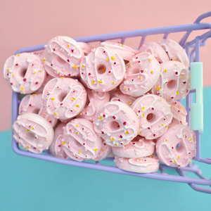 Oferta Especial: Dijes de Resina de Donut Rosa, Comida en Miniatura para Casa de Muñecas, para Fabricación de Joyas DIY y Accesorios de Decoración para Horquillas - Product Image 5