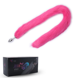 Bouchon anal en métal argenté queue de renard artificielle à queue longue et allongée jouet sexuel pour adulte pour jeu de fée dans la cour - Product Image 4