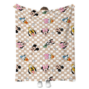 Giá Rẻ Bán Buôn Chất Lượng Cao Phim Hoạt Hình Chuột Fleeced Sang Trọng Giường Ném Du Lịch Quà Tặng Mềm Ấm Cúng Flannel Chăn - Product Image 3