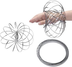 Spinner Ring Arm <strong>Toy</strong> Spring Fidget <strong>Toy</strong> for Stress Relief Stainless Steel Spring Metal Sensory Rings Flow Ring - Product Image 1