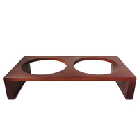 Bols personnalisables WDF OEM pour animaux de compagnie support en bois chien chat mangeoire surélevée en céramique bols pour chats mangeoire pour animaux de compagnie en bambou avec bol
