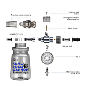 Cañón de espuma para nieve, pistola de lavado de coches de <span class=keywords><strong>Metal</strong></span> de alta calidad con botella, resistente a ácidos y álcalis, duraderos, múltiples modos de espuma - Product Image 2