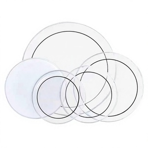 Juego de parches de PVC transparente de doble capa para tambores de jazz y marcha (cañón/granja), opciones de logotipo personalizables, blanco lechoso, China - Product Image 1