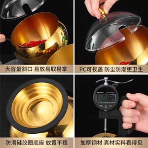 Stainless Steel Spherical Condiment Bowl With <b>Lid</b> 14cm For Buffet And Hot <b>Pot</b> Restaurants - Product Image 5