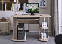 MDF MFC bureau d'ordinateur en forme de l photos de table d'ordinateur en bois avec organisateur de CD bureau d'étude et chaise pour chambre à coucher