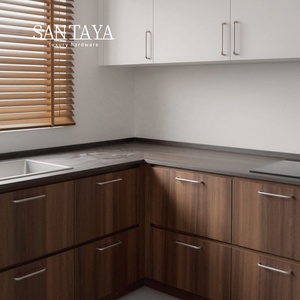 Santaya Solid Brushed Nickel Brass Brushed Kitchen Cabinet U-Shaped Long Handle 500mm Furniture Wardrobe Drawer <strong>Knob</strong> - Product Image 6