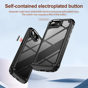 Para <span class=keywords><strong>iPhone</strong></span> 16E Funda transparente con botón de marco de cámara de metal TPU + PC 2 en 1 Funda trasera de teléfono móvil a prueba de golpes para <span class=keywords><strong>iPhone</strong></span> 16E <span class=keywords><strong>SE</strong></span> 2025 - Product Image 5