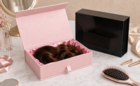 Boîte d'expédition rigide en carton ondulé noir et rose avec logo personnalisé en relief et dorure à chaud pour l'e-commerce des petites entreprises et l'emballage cadeau