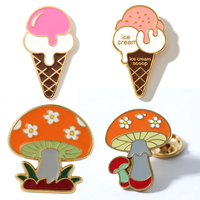 Épingles en métal de crème glacée personnalisées | Badges de revers en émail de dessert Kawaii pour la décoration
