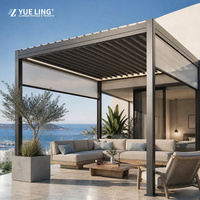 Pergola à toit à lamelles en aluminium personnalisée Progola pour les entrepreneurs et les constructeurs, patio extérieur, pare-vent, protection solaire