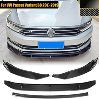 Lame de pare-choc avant à lèvre pour VW Passat (B8), 4 pièces, Kit de protection carrosserie, accessoires pour voiture, noir, 2017 — 2022
